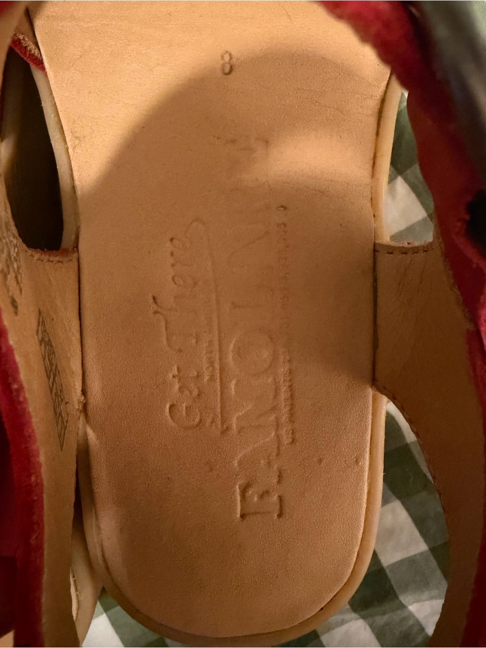 Famolare Red Suede Crisscross Sandal - Size 8 - Picture 5 of 5